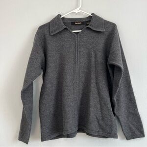 Bachrach Womens 100% Wool Collared Pullover Sweater Sz XL Classic Boho Casual